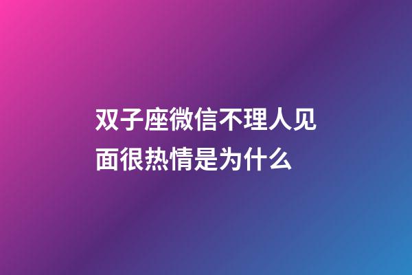 双子座微信不理人见面很热情是为什么-第1张-星座运势-玄机派