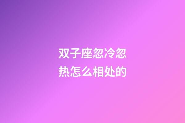 双子座忽冷忽热怎么相处的-第1张-星座运势-玄机派
