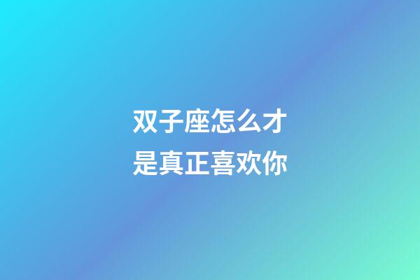 双子座怎么才是真正喜欢你-第1张-星座运势-玄机派