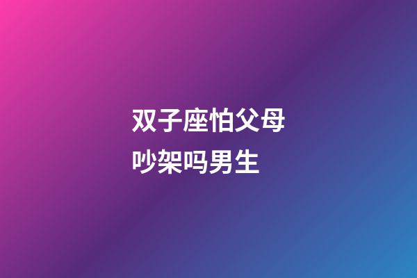 双子座怕父母吵架吗男生-第1张-星座运势-玄机派