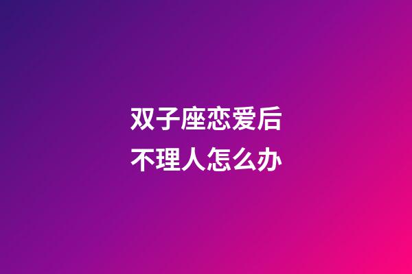 双子座恋爱后不理人怎么办-第1张-星座运势-玄机派