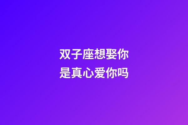 双子座想娶你是真心爱你吗-第1张-星座运势-玄机派
