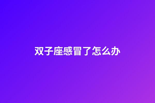 双子座感冒了怎么办-第1张-星座运势-玄机派