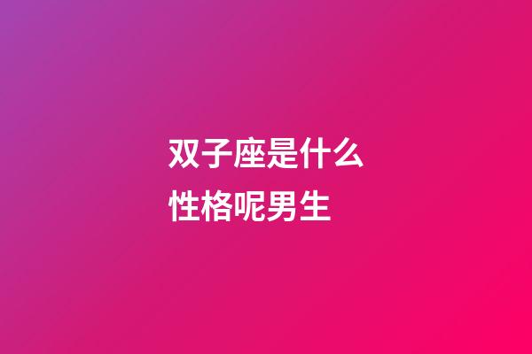 双子座是什么性格呢男生-第1张-星座运势-玄机派