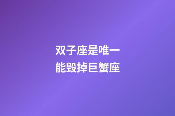双子座是唯一能毁掉巨蟹座-第1张-星座运势-玄机派