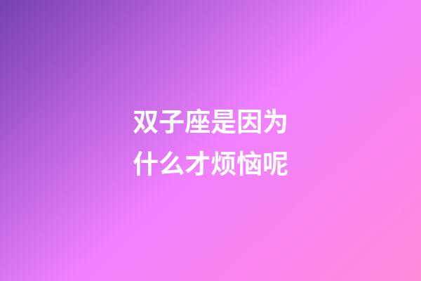 双子座是因为什么才烦恼呢-第1张-星座运势-玄机派