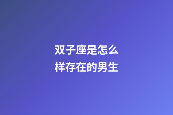 双子座是怎么样存在的男生-第1张-星座运势-玄机派