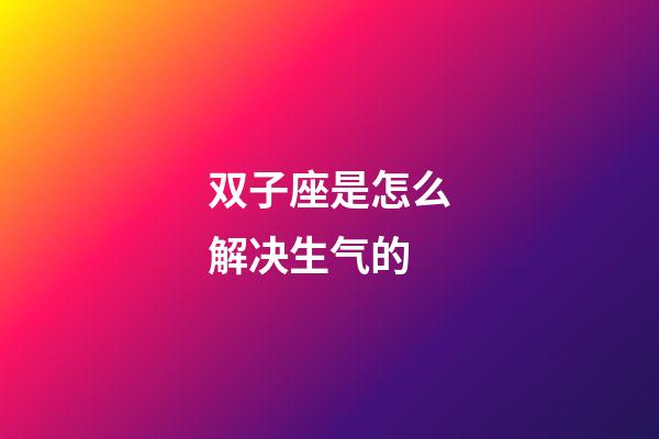 双子座是怎么解决生气的-第1张-星座运势-玄机派