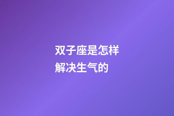 双子座是怎样解决生气的-第1张-星座运势-玄机派