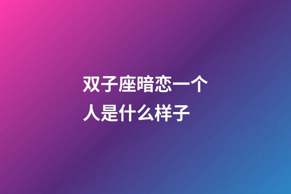 双子座暗恋一个人是什么样子-第1张-星座运势-玄机派