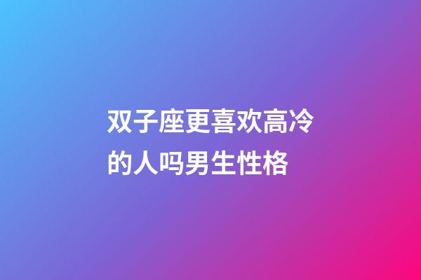 双子座更喜欢高冷的人吗男生性格-第1张-星座运势-玄机派