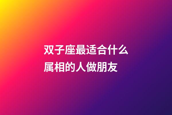 双子座最适合什么属相的人做朋友-第1张-星座运势-玄机派