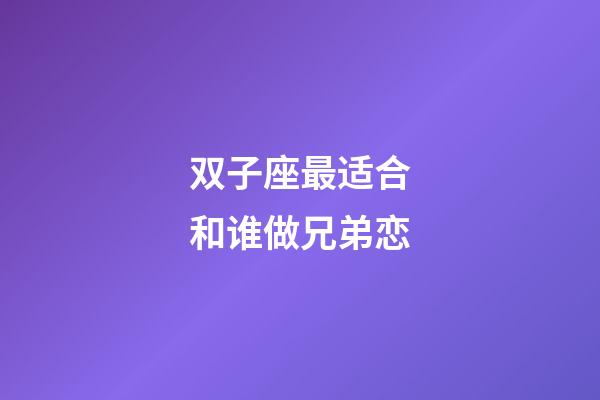 双子座最适合和谁做兄弟恋-第1张-星座运势-玄机派