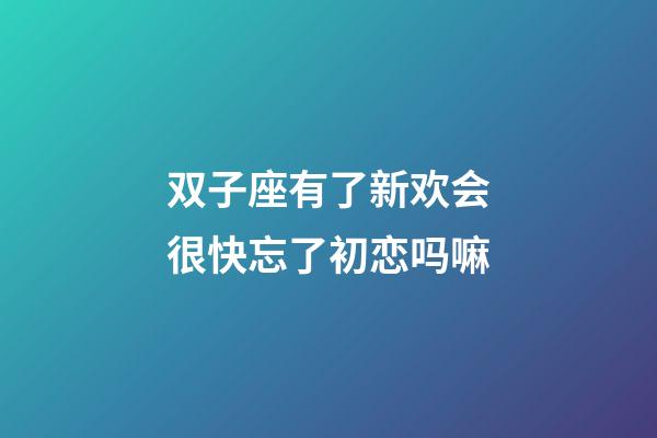双子座有了新欢会很快忘了初恋吗嘛-第1张-星座运势-玄机派