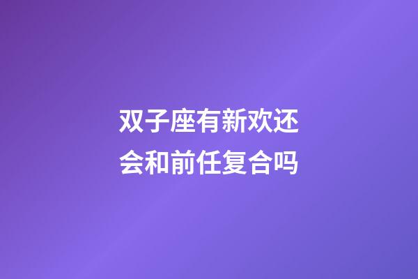 双子座有新欢还会和前任复合吗-第1张-星座运势-玄机派