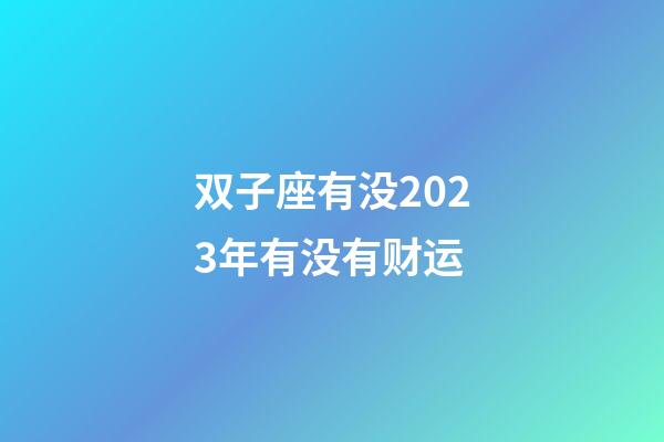 双子座有没2023年有没有财运-第1张-星座运势-玄机派