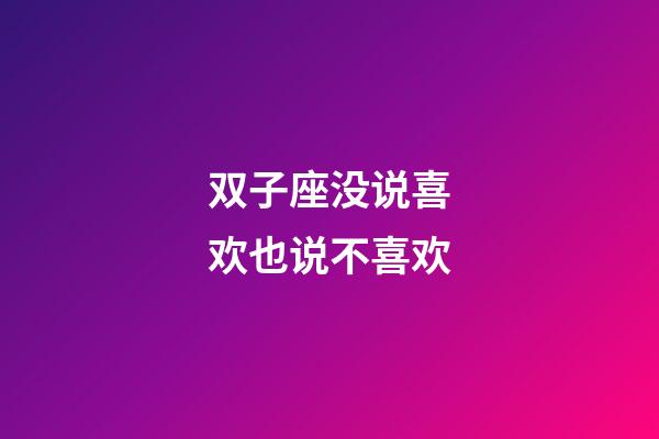 双子座没说喜欢也说不喜欢-第1张-星座运势-玄机派