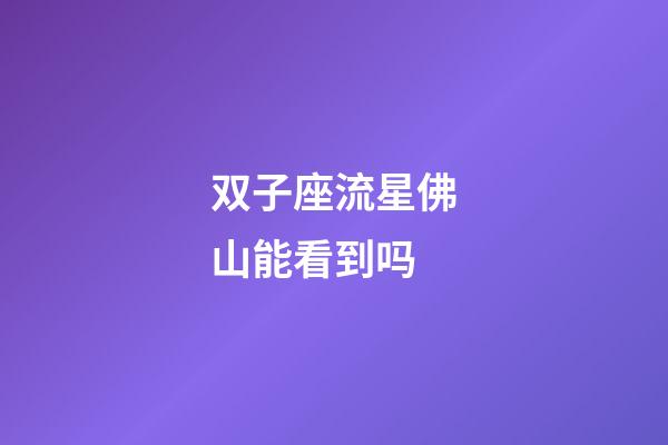 双子座流星佛山能看到吗-第1张-星座运势-玄机派