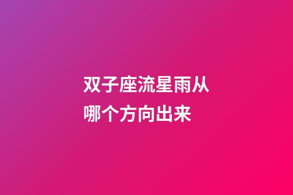 双子座流星雨从哪个方向出来-第1张-星座运势-玄机派