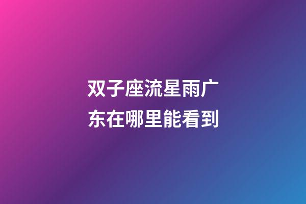 双子座流星雨广东在哪里能看到-第1张-星座运势-玄机派