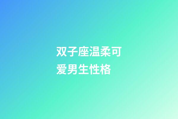双子座温柔可爱男生性格-第1张-星座运势-玄机派