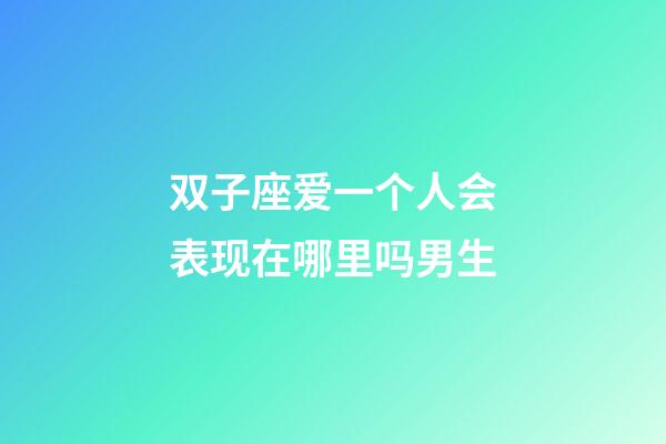 双子座爱一个人会表现在哪里吗男生-第1张-星座运势-玄机派