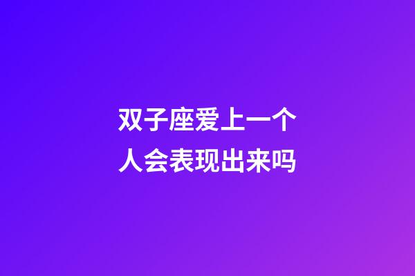 双子座爱上一个人会表现出来吗-第1张-星座运势-玄机派
