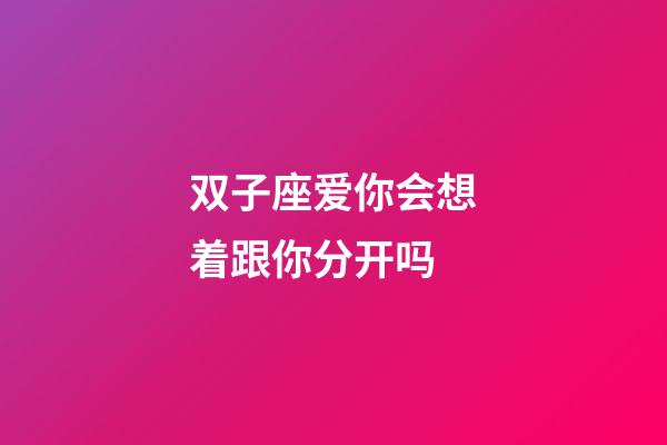双子座爱你会想着跟你分开吗-第1张-星座运势-玄机派