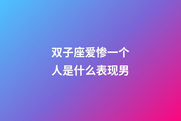 双子座爱惨一个人是什么表现男-第1张-星座运势-玄机派