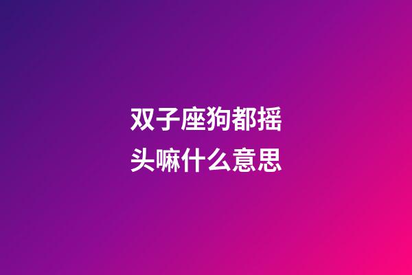 双子座狗都摇头嘛什么意思-第1张-星座运势-玄机派