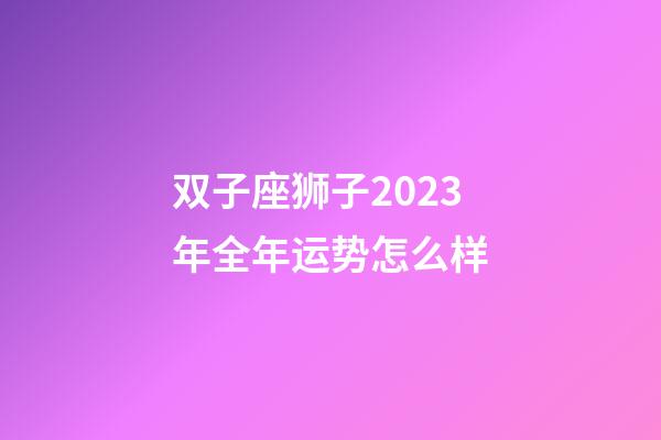 双子座狮子2023年全年运势怎么样-第1张-星座运势-玄机派