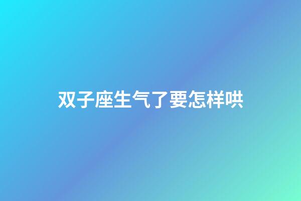 双子座生气了要怎样哄-第1张-星座运势-玄机派