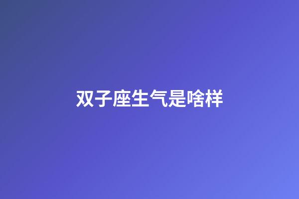 双子座生气是啥样-第1张-星座运势-玄机派