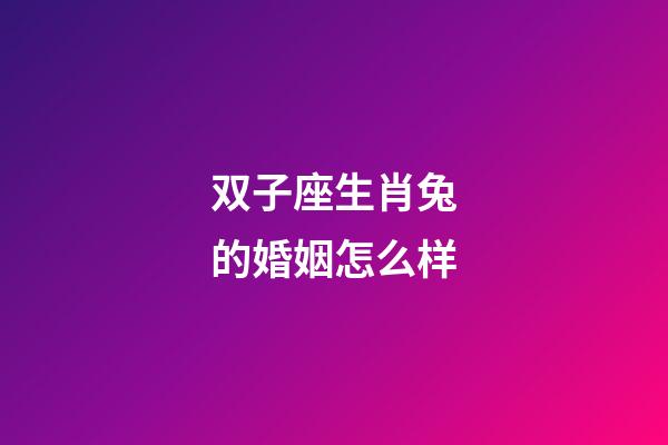 双子座生肖兔的婚姻怎么样-第1张-星座运势-玄机派