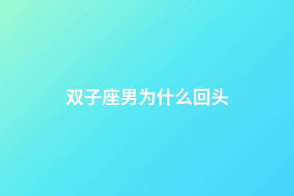 双子座男为什么回头-第1张-星座运势-玄机派
