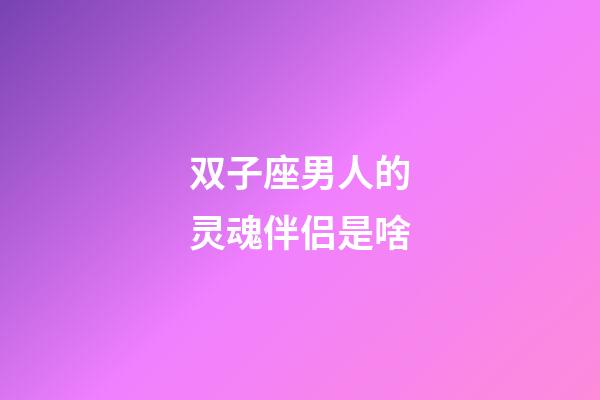 双子座男人的灵魂伴侣是啥-第1张-星座运势-玄机派