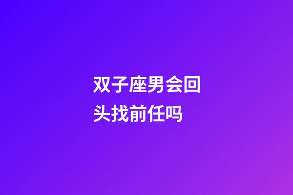 双子座男会回头找前任吗-第1张-星座运势-玄机派