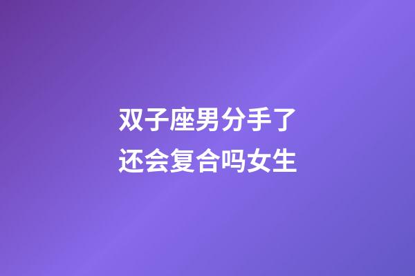 双子座男分手了还会复合吗女生-第1张-星座运势-玄机派