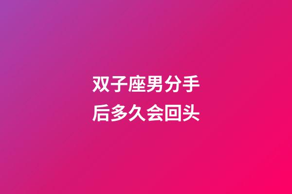 双子座男分手后多久会回头-第1张-星座运势-玄机派