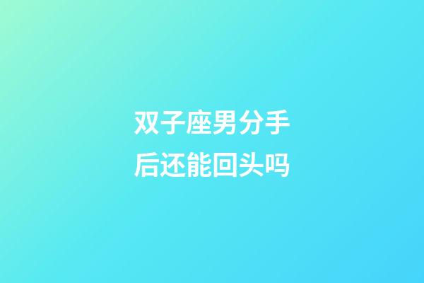 双子座男分手后还能回头吗-第1张-星座运势-玄机派