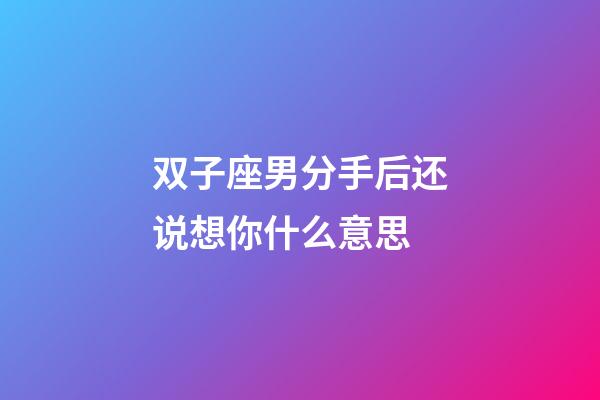 双子座男分手后还说想你什么意思-第1张-星座运势-玄机派
