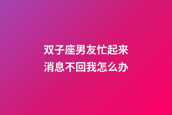双子座男友忙起来消息不回我怎么办-第1张-星座运势-玄机派