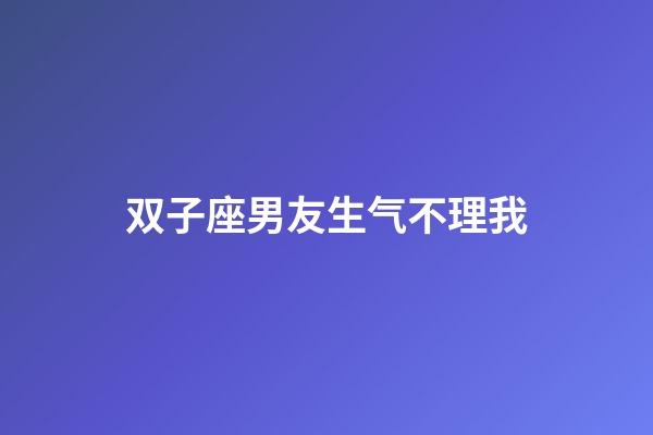 双子座男友生气不理我-第1张-星座运势-玄机派