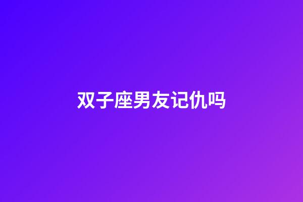 双子座男友记仇吗-第1张-星座运势-玄机派