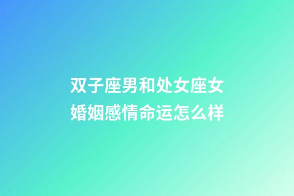 双子座男和处女座女婚姻感情命运怎么样-第1张-星座运势-玄机派