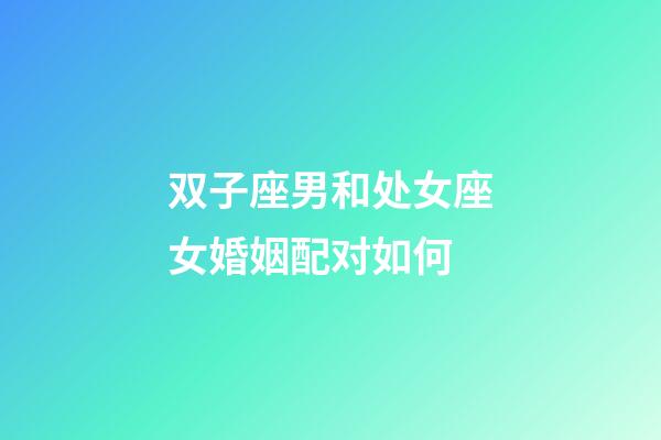 双子座男和处女座女婚姻配对如何-第1张-星座运势-玄机派