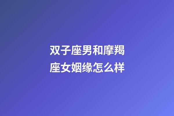 双子座男和摩羯座女姻缘怎么样-第1张-星座运势-玄机派