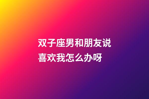 双子座男和朋友说喜欢我怎么办呀-第1张-星座运势-玄机派
