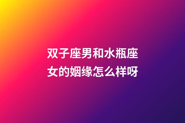 双子座男和水瓶座女的姻缘怎么样呀-第1张-星座运势-玄机派