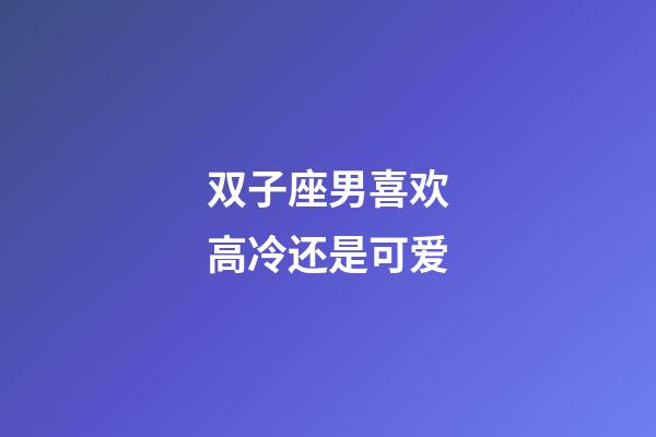 双子座男喜欢高冷还是可爱-第1张-星座运势-玄机派